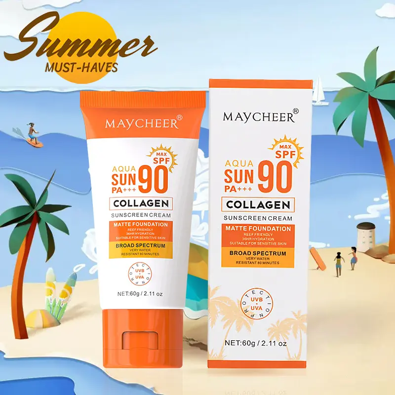 SPF90+ Summer Outdoor Oil-control Sunscreen for The Outdoors, Protecting The Skin From UV Rays. Facial Primer, Quickly Forms A Film, Moisturizing and Refreshing Without Being Sticky. Suitable for All Skin Types.