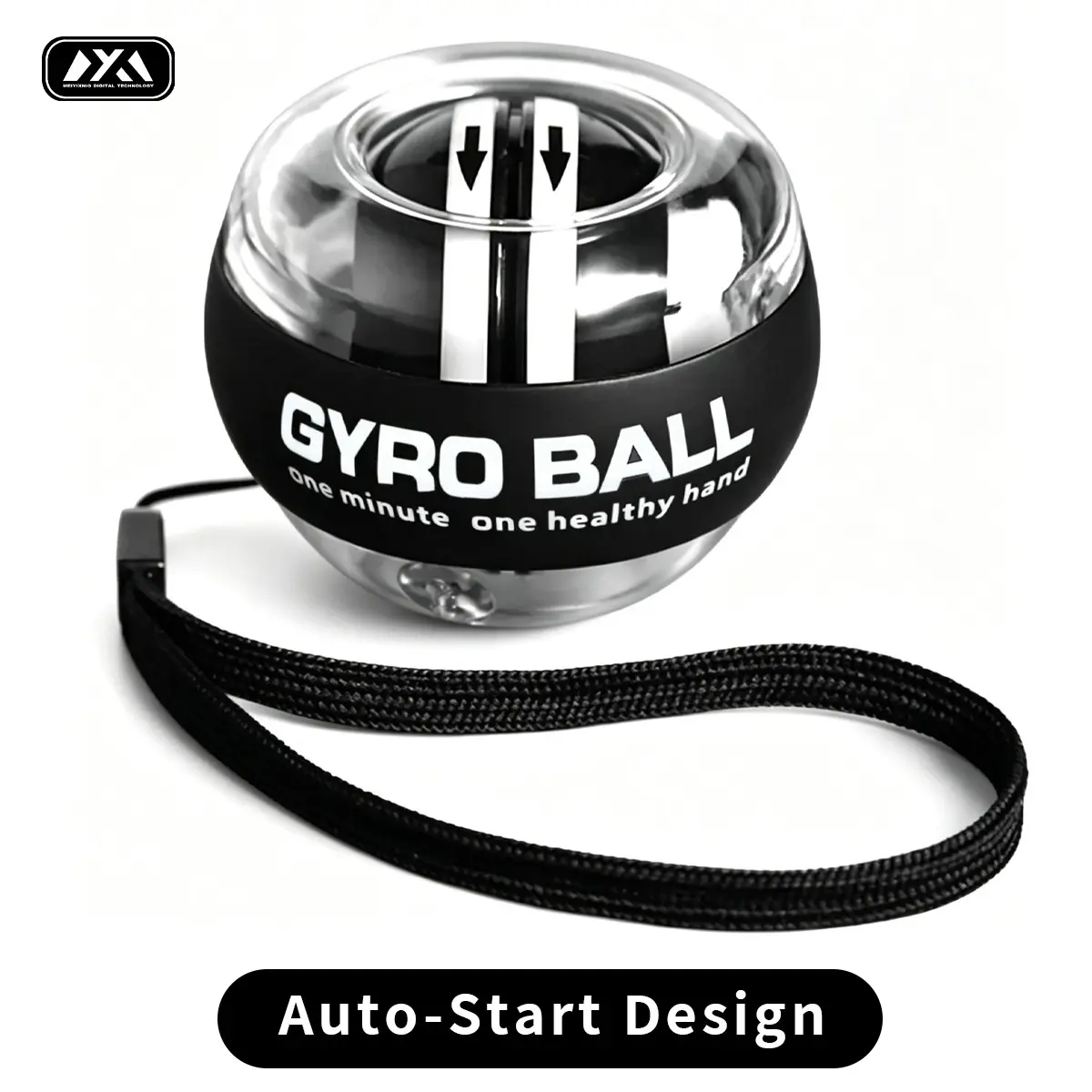 Auto Start Gyro Ball, Gyroscopic Power Ball for Wrist & Forearm Strength, Hand Grip Exerciser, Portable Fitness Trainer for Rehab & Stress Relief, Fitness Accessories