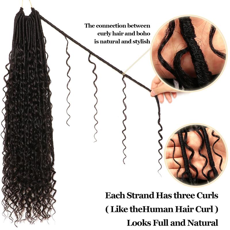 8 Packs Goddess Faux Locs Crochet Hair-24 Inch Boho Soft Locs Crochet Hair for Black Women (#1B, 24 Inch(Pack of 8)) 8 Packs Goddess Faux Locs Crochet Hair-24 Inch Boho Soft Locs Crochet Hair for Black Women (#1B, 24 Inch(Pack of 8))