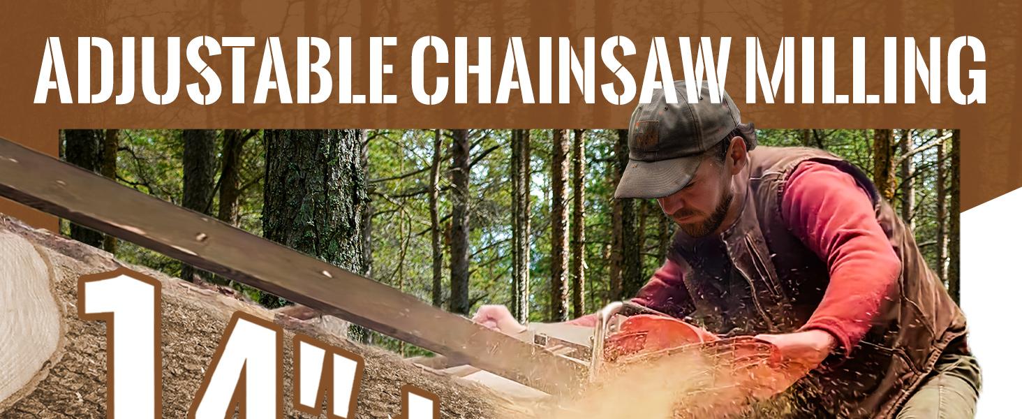 14"- 36" Chainsaw Mill Portable Sawmill Bar Chain Saw Mill Log Planking Lumber Cutting Aluminium & Steel for Builders/Woodworkers Woodworking Outdoor Enthusiast