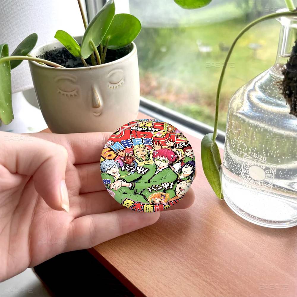 Saiki K Japanese Anime 32/44/58mm Round Cartoon Brooches Handmade Pins For Backpack Jewelry Accessories Gifts Creative Badge