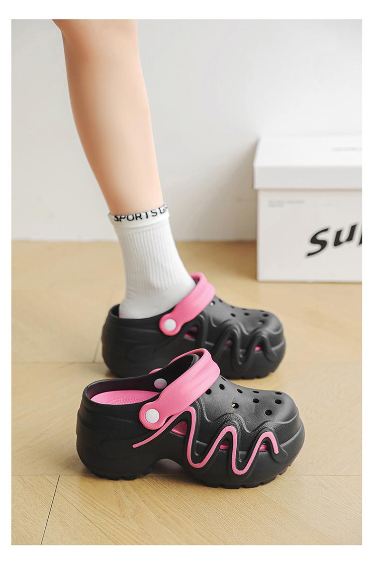 Women's Platform Clogs, Summer New Thick Sole Non-Slip Breathable Closed Toe Sandals, Fashion Casual Outdoor Beach Slippers arch support clog comfortable mule