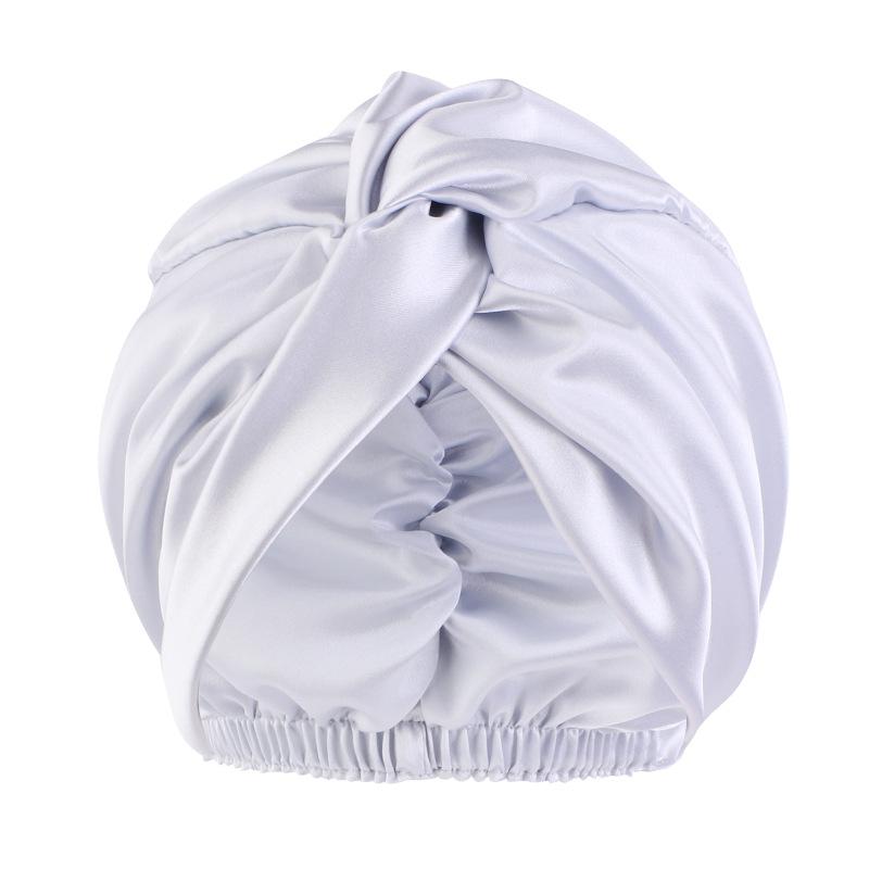 Fashion Satin Double Layer Sleep Cap, Cross Twist Shower Cap, Beauty Head Wrap