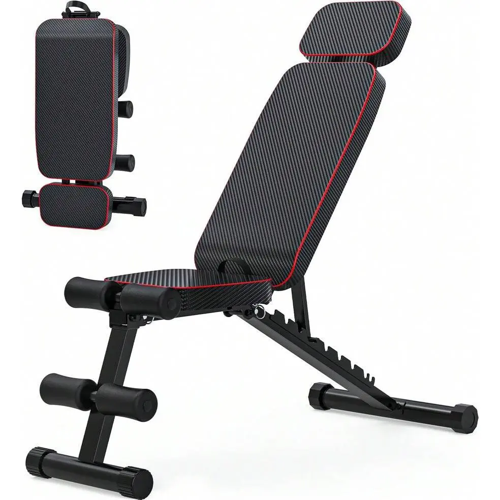 9-Position Adjustable Foldable Weight Bench For Home Gym, 800lbs Capacity - Full Body Strength Training, No Assembly Needed