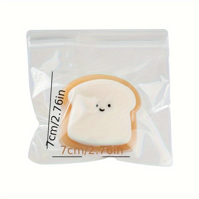 Ultra-Soft Squishy Toast Relax Toy - Cute Bread Slice Design, Slow Rebound, Easy to Clean, Synthetic Rubber, Multicolor