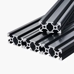 VEVOR 5PCS 59 in (1500 mm) T Slot 2040 Aluminum Extrusion Profile, European Standard Anodized Linear Rail, High-Strength Extruded Aluminum Rail for 3D Printer, CNC Machine DIY, Laser Engraving, Black