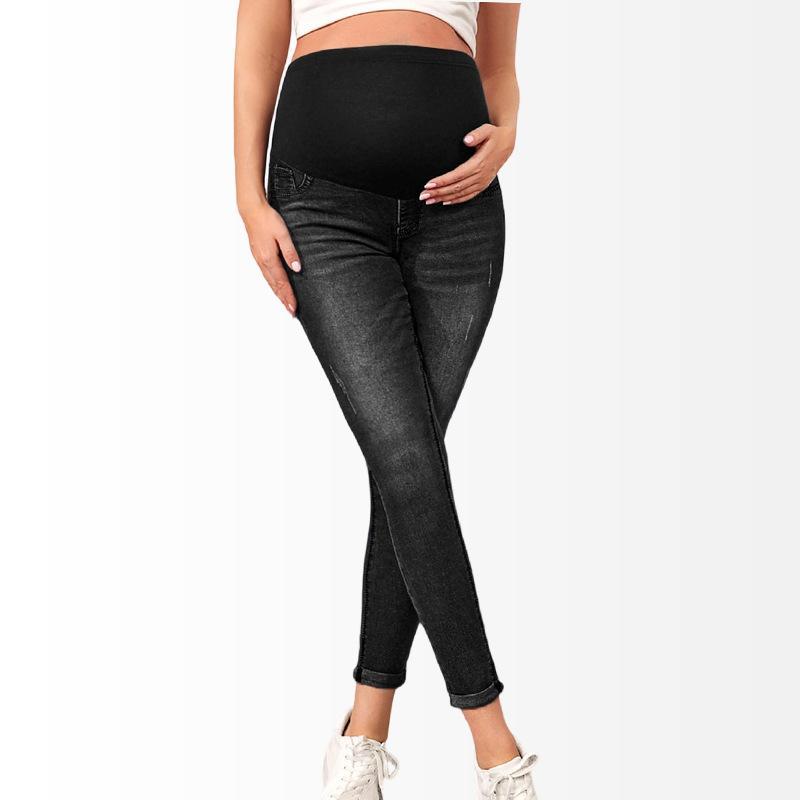 Women's Maternity Jeans Over Belly Skinny Denim Jeggings Comfy Stretch Pregnancy Pants