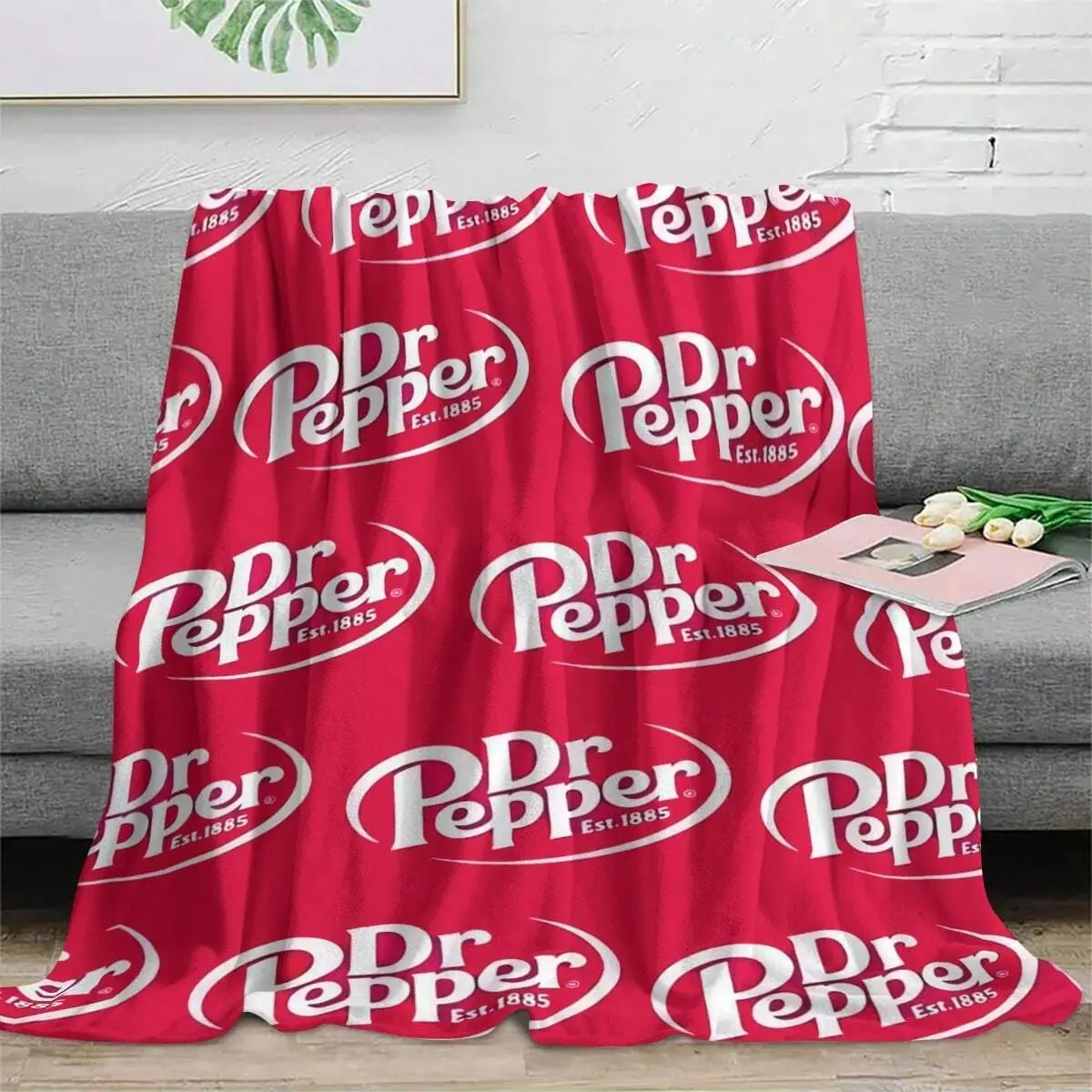 Dr. Pepper Doctor Pepper Blanket, Soft Polyester Fleece Throw Blanket, Large Size for Travel Couch Bed, Home Decor Aesthetic
