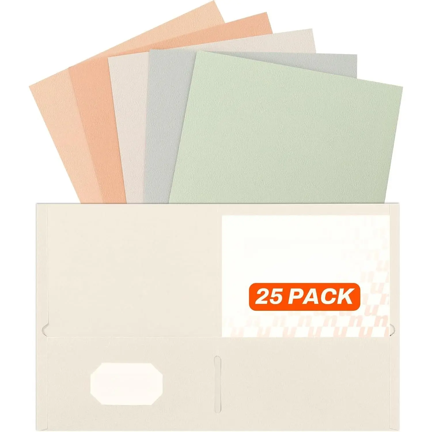 Folders with Pockets (25 Pack, Pastel Colors), 2 Pocket Folders Fit Letter Size Paper, Paper File Folder for School Office  Business