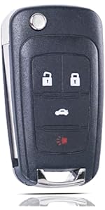 Key Fob Shell Case Replacement Fits for Chevy Cruze Malibu Equinox Sonic Impala GMC Terrain Buick Lacrosse 2011-2016 Keyless Remote Control 5 Button Flip Key Pad Cover OHT01060512