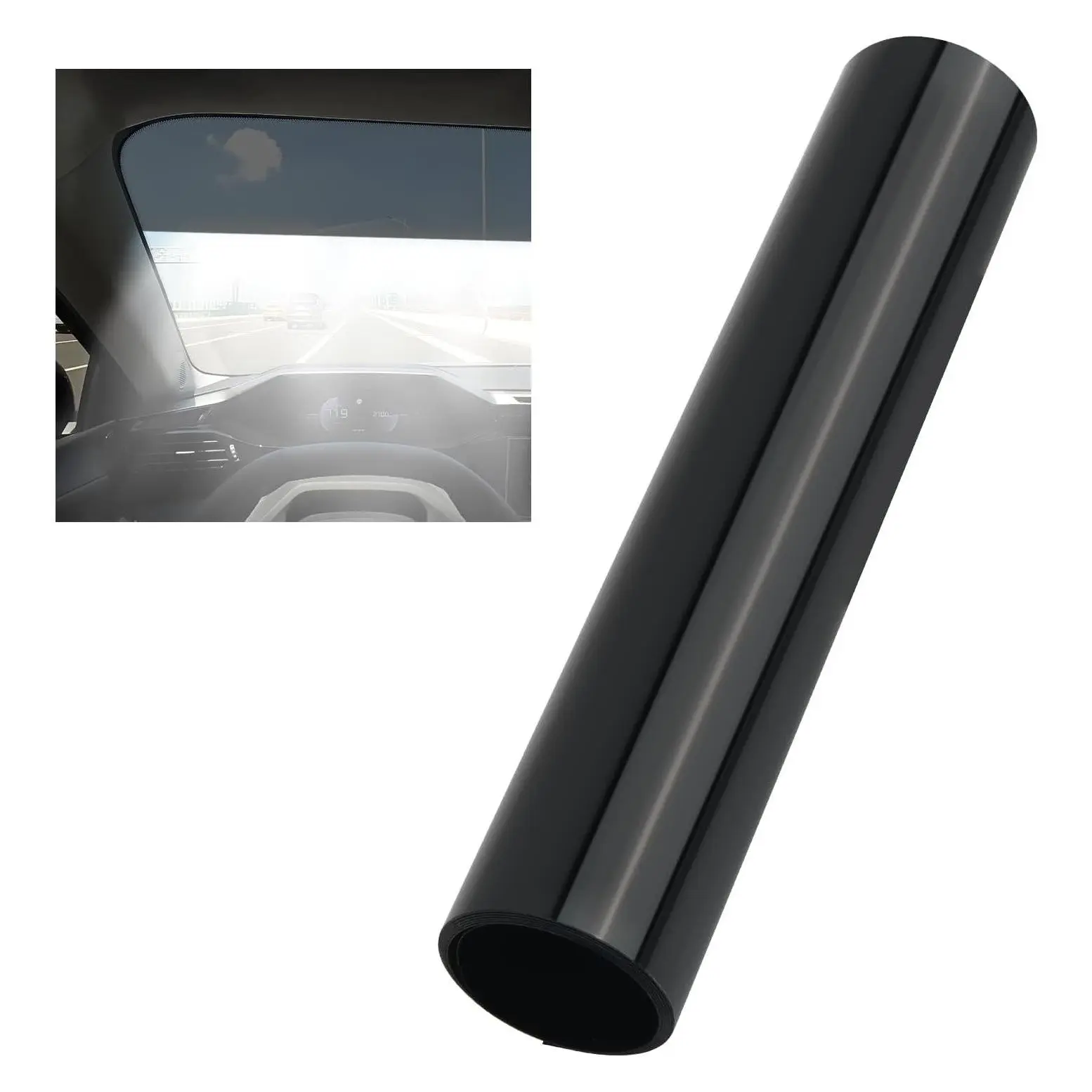 59.06x7.87 Windshield Tint Strip, 5% VLT Car Window Tint Film for Front Windshield, Blocks Light & Reduces Glare Auto AccessoryGift