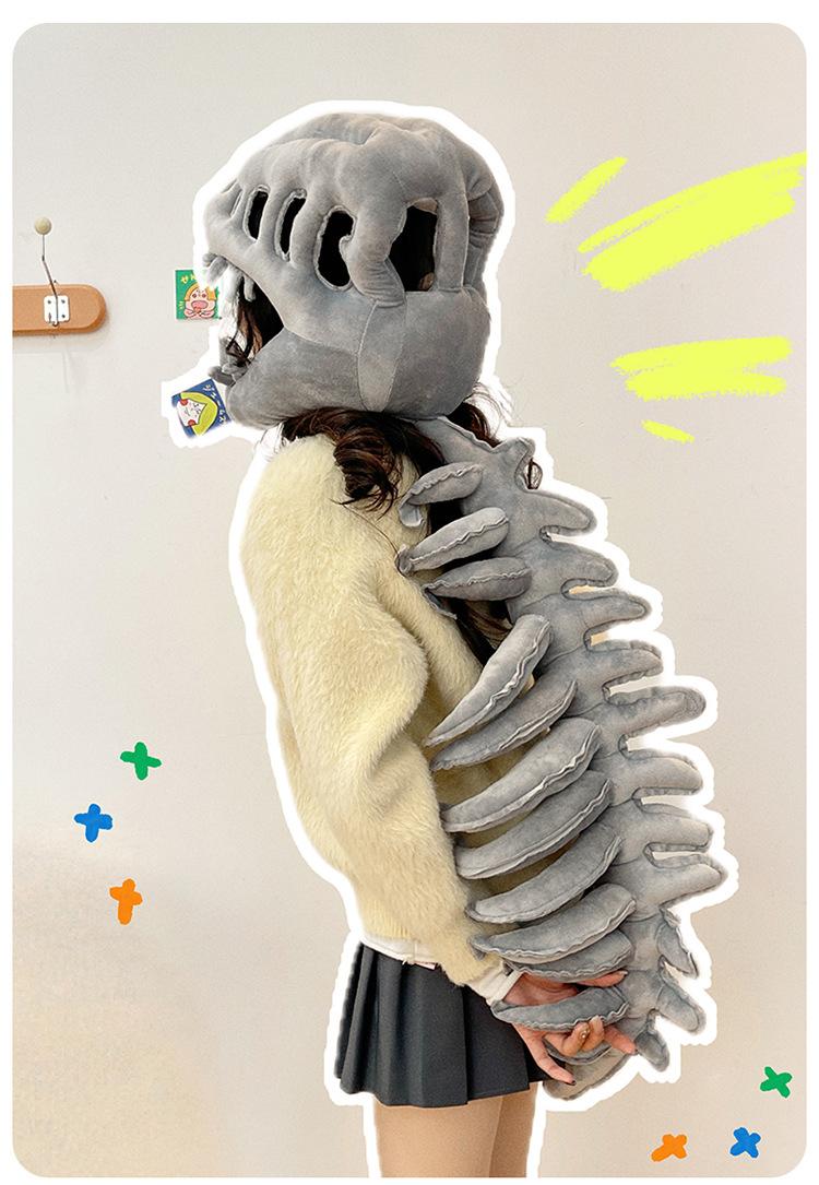 Popular toys on social media: Chinese Dinosaur Park dinosaur skeleton headgear cosplay plush toy for children
