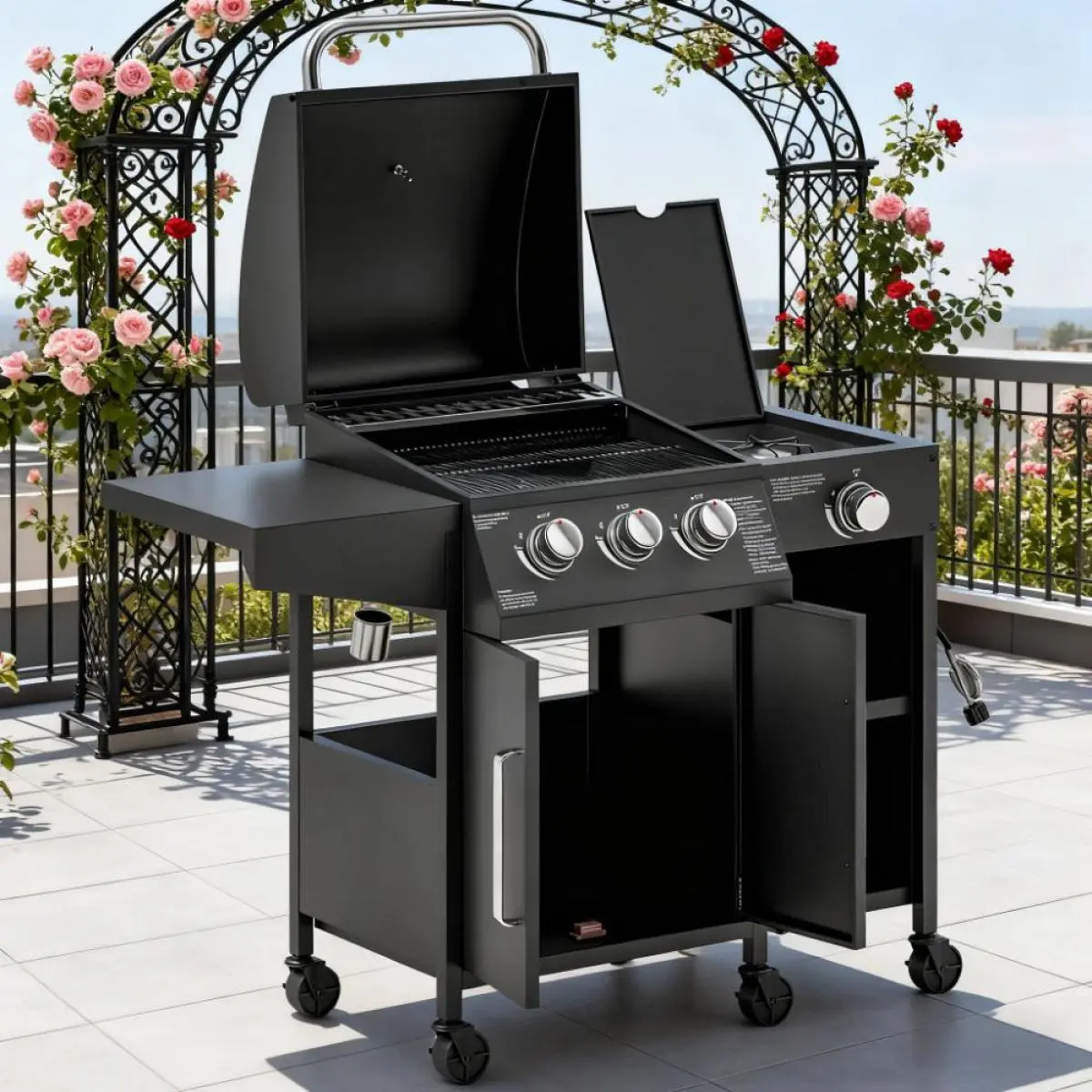 AobtkelBarbecue Grill  Gas Grill with Side Burner On-Site
