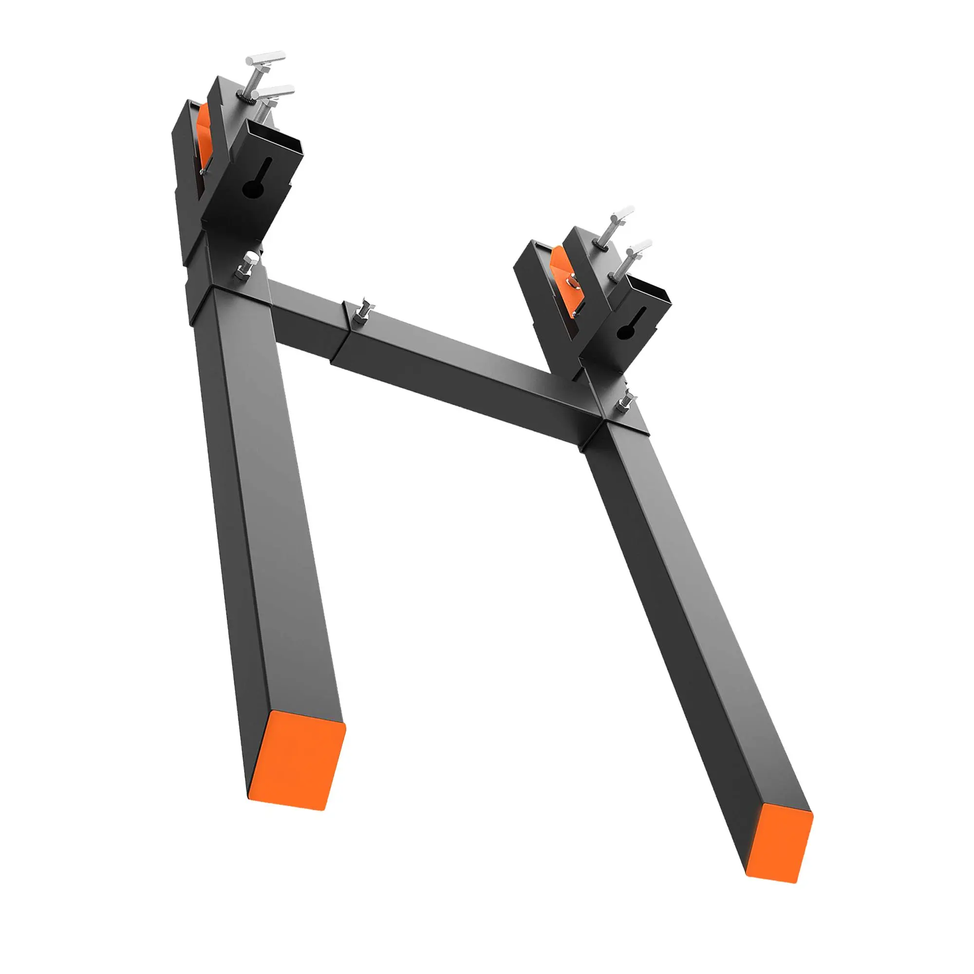 60" Clamp-On Pallet Forks for Tractor Loader – 4000 lbs Heavy Duty Skid Steer Bucket Fork Attachments – Adjustable Stabilizer Bar – 45" x 1.9" Forks – Ideal for Material Handling