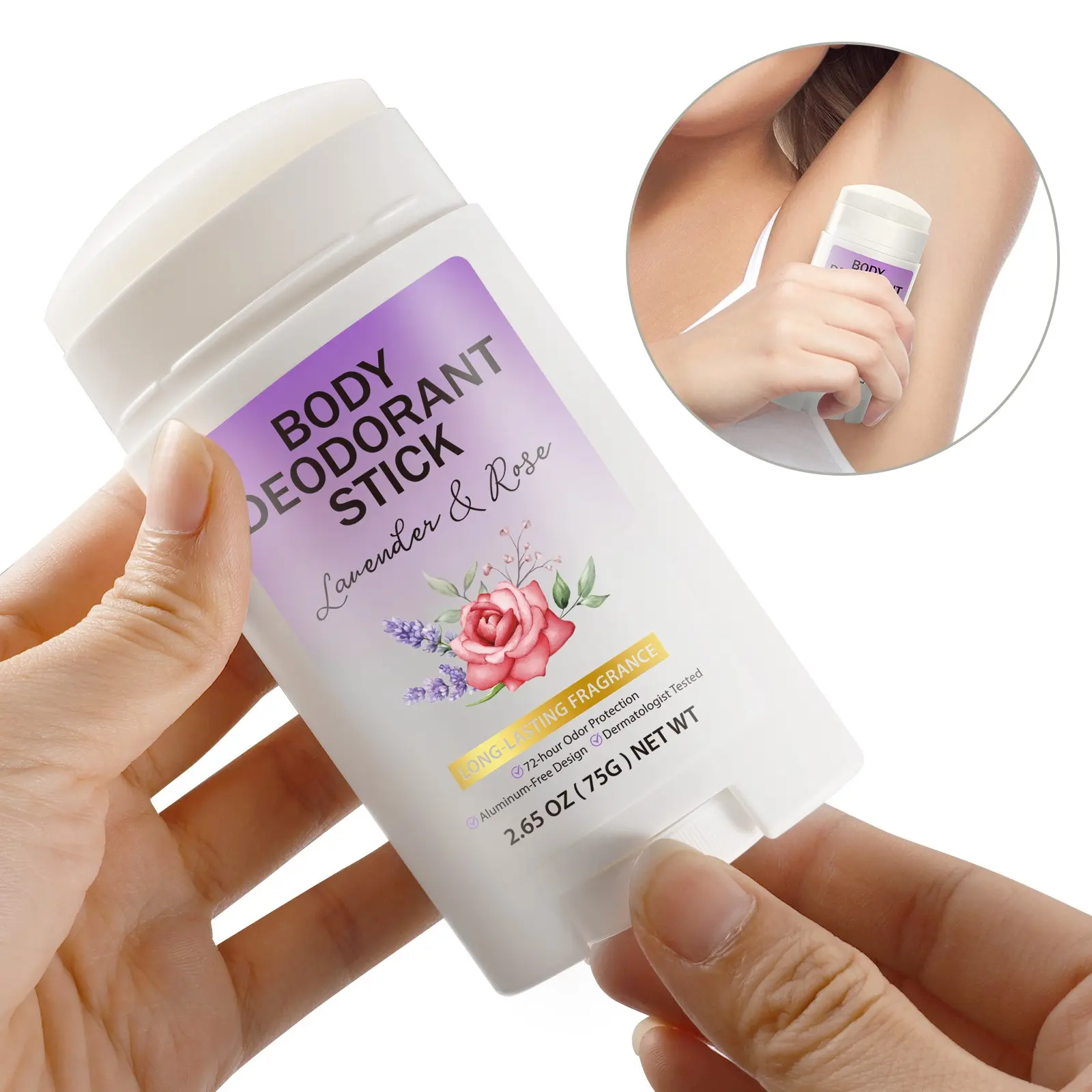 Elaimei Deodorant Paste, Anti Perspirant, 75g, Dry Type Sweat Absorbing, Coconut Rose Scent, Aluminum-Free, 72 Hours Odor Protection, Moisture Control Cream