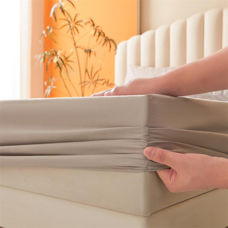 Solid Color Bedding Set, 3 Counts/set Including 1 Count Fitted Sheet & 2 Counts Pillowcase, Soft Comfortable Bedding Set for Home Bedroom