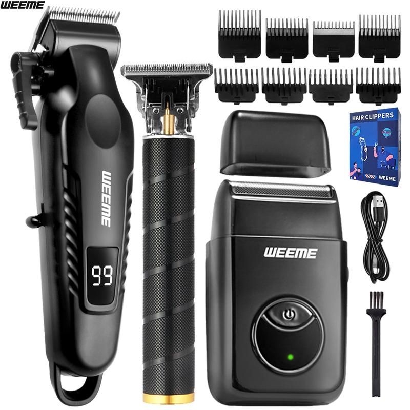 Professional Men's Electric Shaver with Built-In Rechargeable Battery, T-Head Trimmer and USB Charging, Grooming Gift for Him
