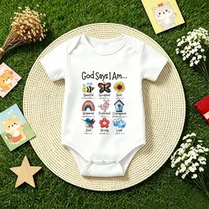 God Says I Am Beautiful 1 Baby White Minimalist Onesie | Soft Cotton Infant Bodysuit - Cute Baby Shower Gift | Newborn Hospital Outfit & Spring Photoshoot