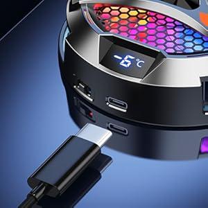 iPad Cooler,Magnetic Tablet Cooler for ipad/surface pro/Samsung Tab,Compatible for Steam Deck,Universal Radiator with Temperature Display for Mobile Gaming,Tiktok Live Streaming