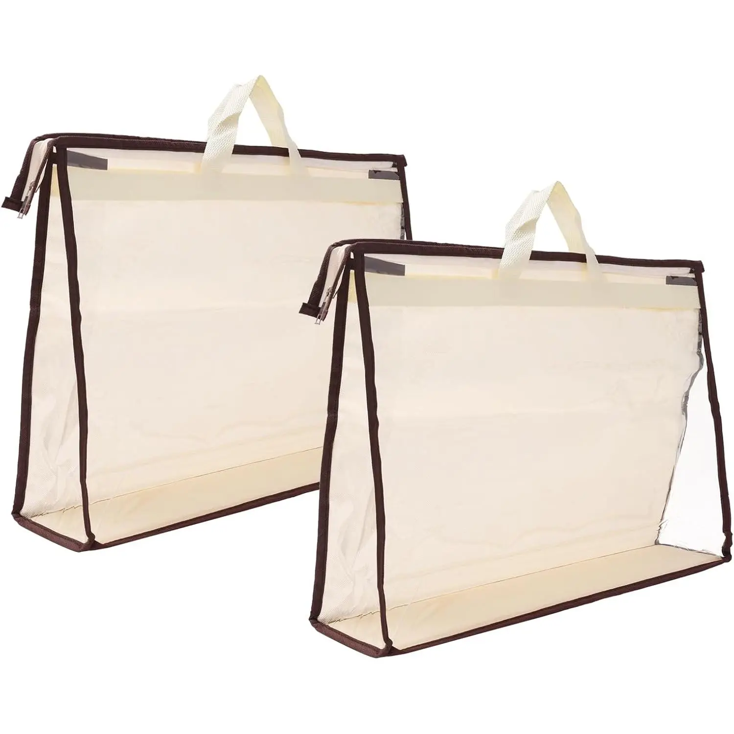 Handbag Dust Bags, 2 Pack Clear Purse Storage Organizer XXL Size PVC  Handbag Cover Transparent Purse Protector, Beige