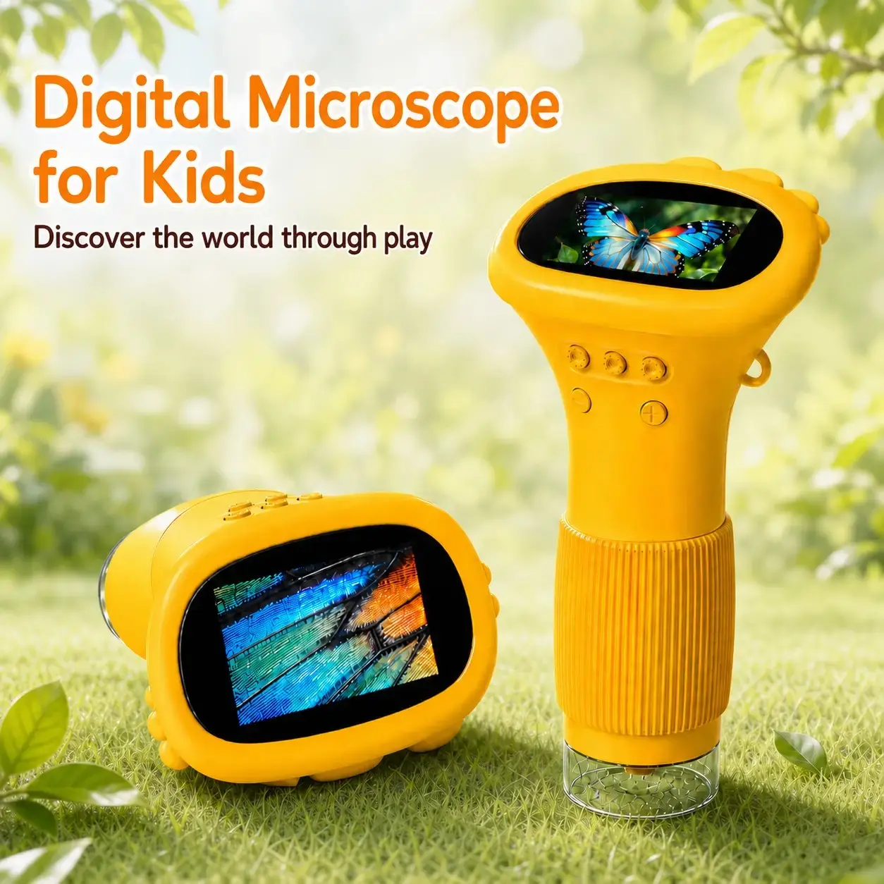 Microscope, 2-Inch IPS Screen, 1000x Handheld Digital Microscope, HD Portable Mini USB Camera, Stem Science Toy, PC Compatible, Gift for Kids, Lcd Digital Microscope