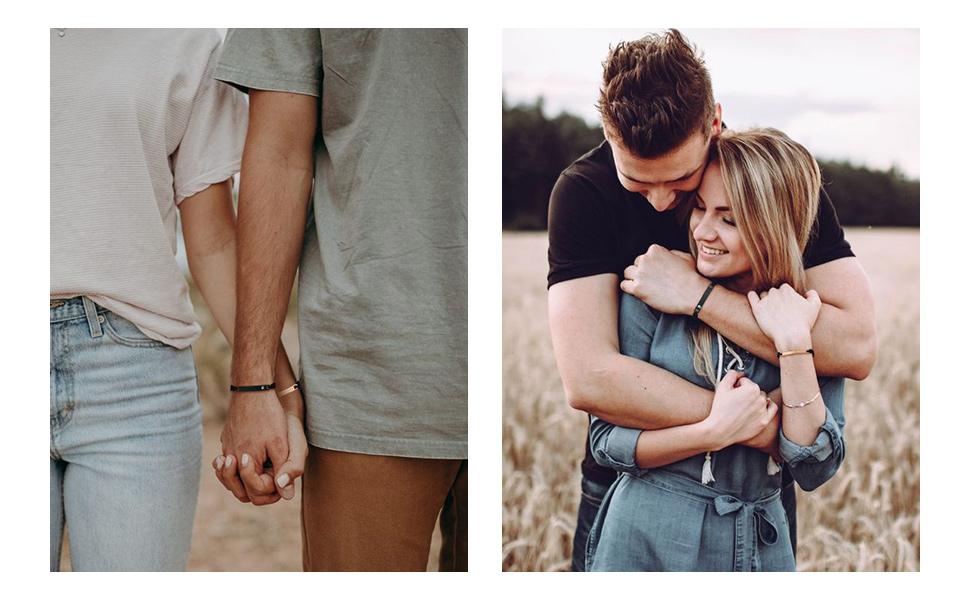 Personalized Couple Bracelets Custom Couple Bracelet Set Mutual Attraction Custom Name Relationship Bracelets Personalized Gifts for Men and Women