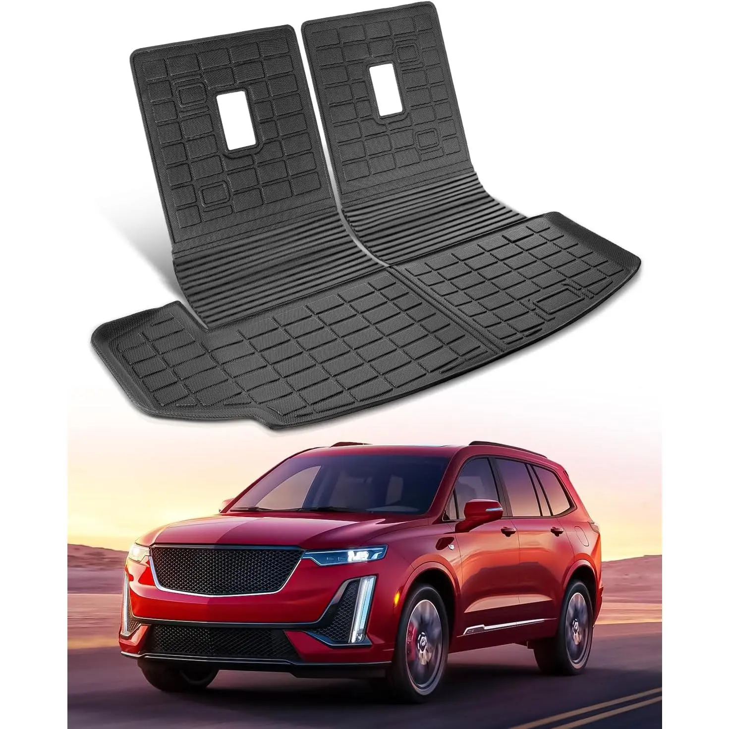 for  XT6 2025-2020 Cargo Liner Trunk Mat Cover  Weather  Protection  Interior Rubber Custom Carpet  Anti-Slip Tech  Automotive Interior 2024 2023 2022 2021 Accessories