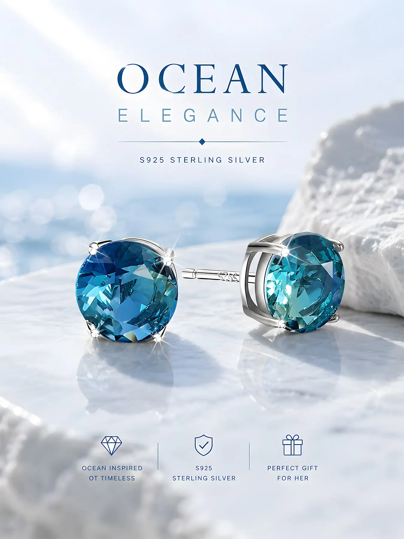 Women's Elegant S925 Sterling Silver Graduated Zircon Earrings, High Quality Earrings, Nickel-Free Casual Fashion Ear Cuffs, All-Season Jewelry Gift, Good Earrings
