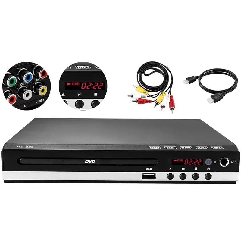 DVD Player 1080P High-defination Home DVD Player Box For TV DVD CD Discs Player AV Output Built-in MIC-port All Region Free