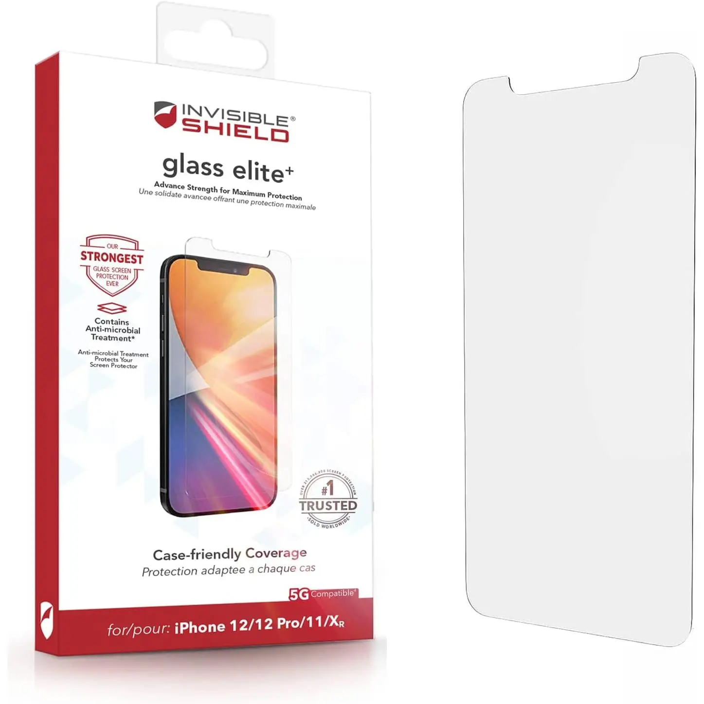 InvisibleShield Glass Elite+ Plus Screen Protector for  12 and  12 PRO –  Tempered Glass, Smudge-Free ClearPrint,  Shatter,  and Scratch Protection Transparent