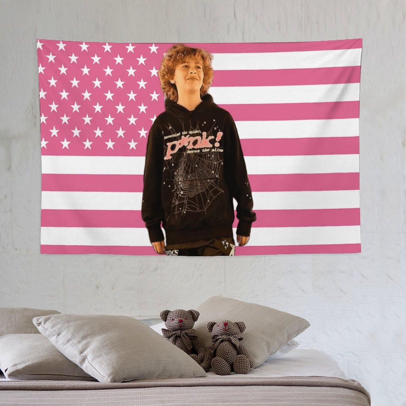 Nelson Celebrity and Decorations Stuff American Pink Flags Wall Funny Tapestry Hanging Neumann Merch for Dorm Bedroom Decorative Aesthetic room decor