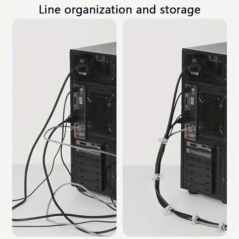 10pcs Reusable Silicone Cable Tie, Multipurpose Cable Organizer For Cords, Wires And Cables, Desk Organizer For Home And Office, Multifunctional Cable Tie