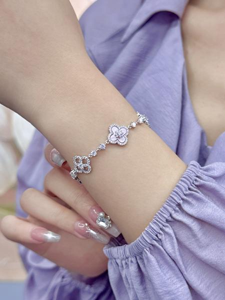 Adjustable Rose Quartz Bracelet, Skin-Friendly Design, Waterproof Silver Color Rose, Fast Free Dhl Shipping