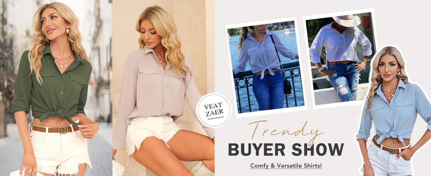 Imily Bela Womens Solid Lapel Long Sleeves Button Down Shirt Top Casual Basic Office Blouse Imily Bela Womens Solid Lapel Long Sleeves Button Down Shirt Top Casual Basic Office Blouse