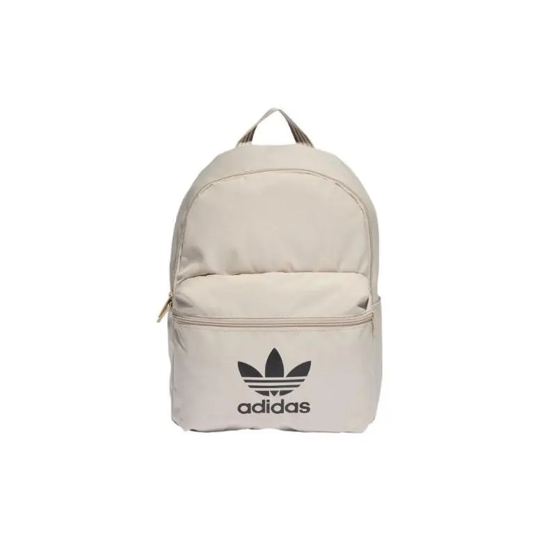 Adidas Originals Sporty Zippered Fabric Backpack for Men and Women – Casual Beige