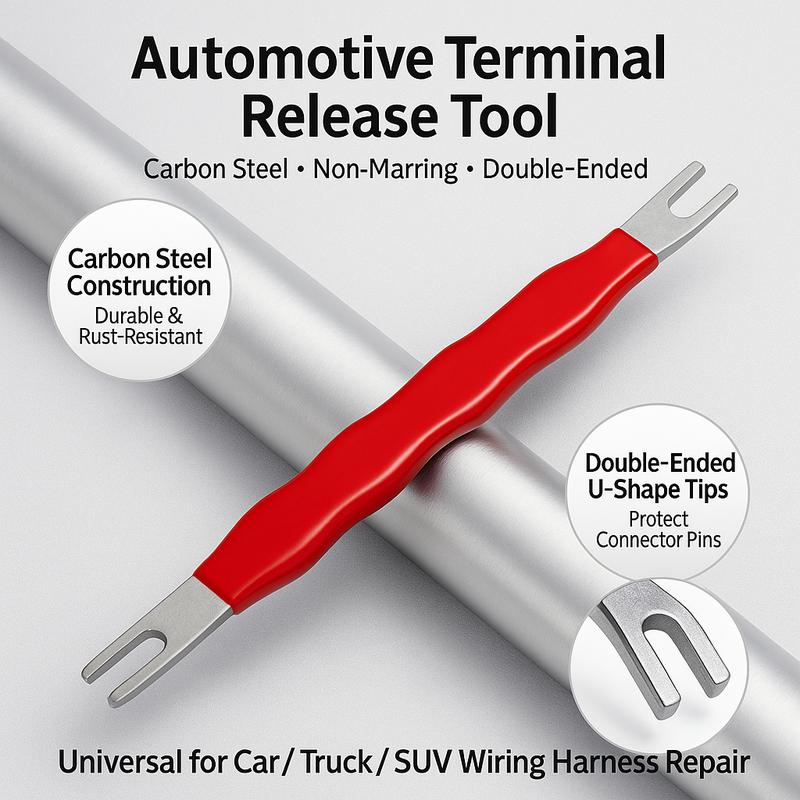 Automobile electrical terminal connector disconnector tool, universal plug connector disconnection and pin removal depinning tool kit for car, truck and SUV wiring harness repair