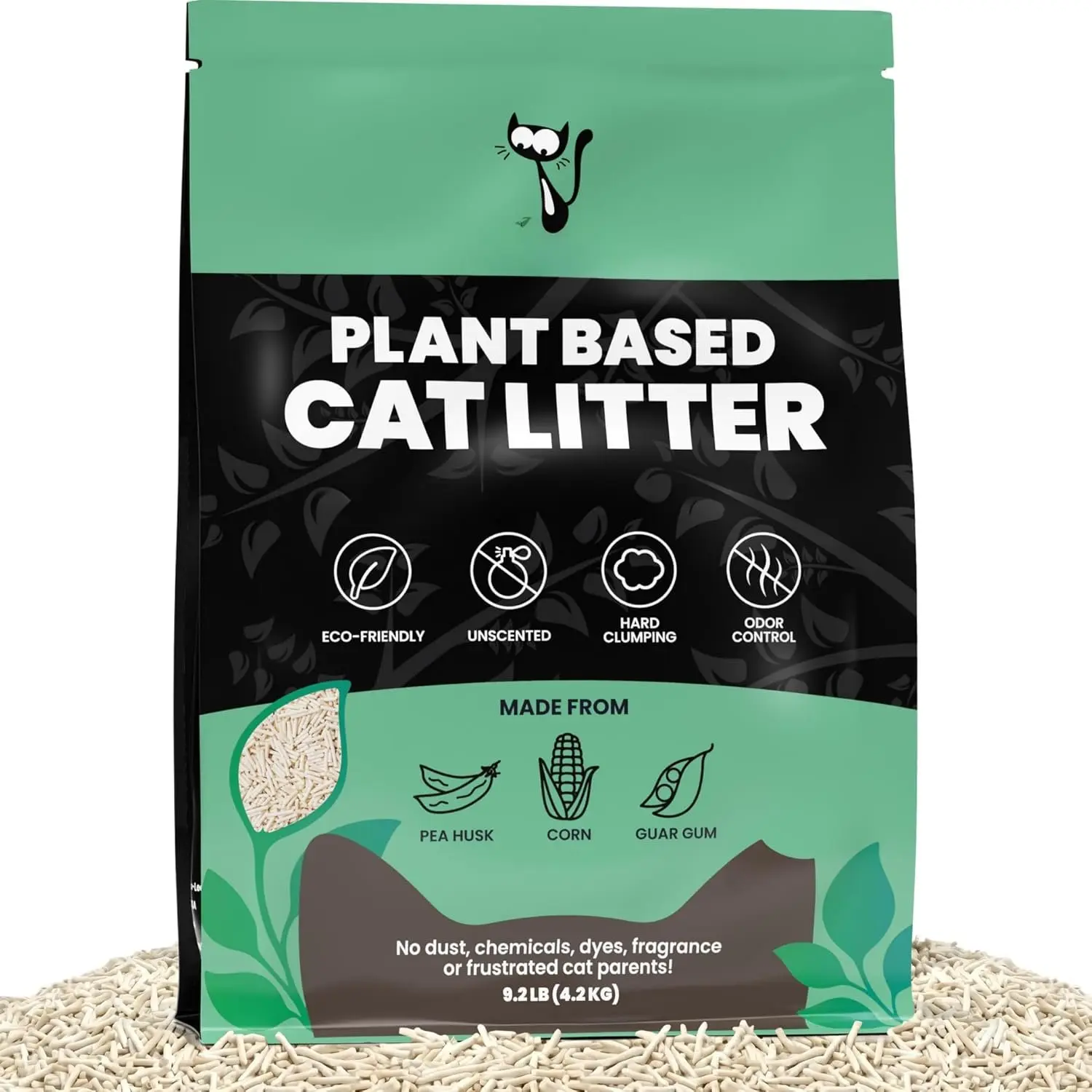 Based Pea Husk  Litter -  , Dust-Free, Unscented, Clumping, Odor Control, Low ,  Pellets Litter for Multi- Homes