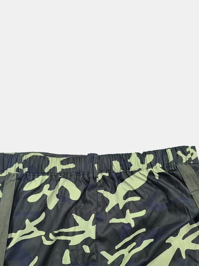 Women's Print Flap Pocket Cargo Pants, Casual Chic Trousers, Casual Streetwear Button Trousers for Daily Wear, Ladies Bottoms for All Seasons