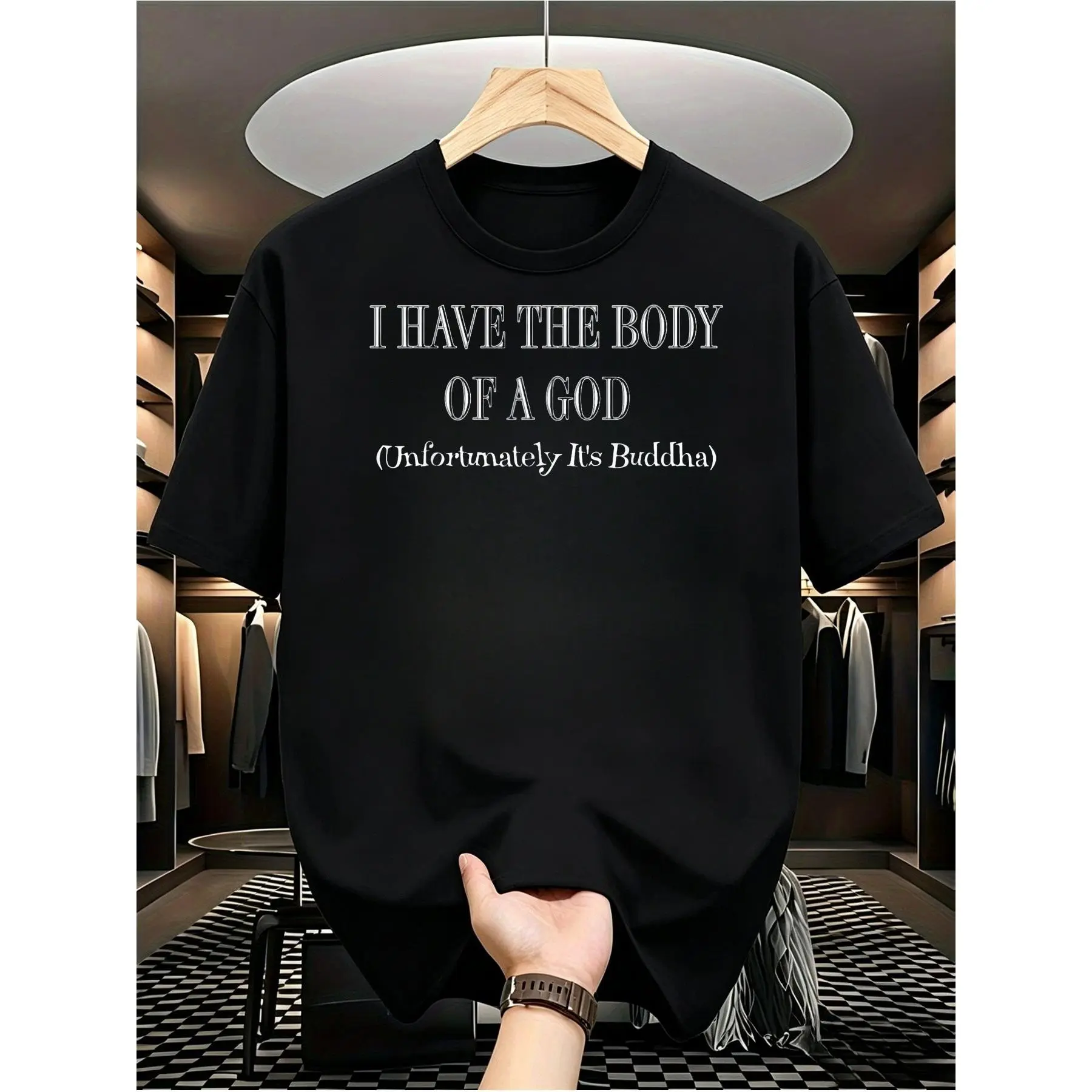 Designed for Teenagers I Have The Body of a God Unfortunately It'S T-Shirt for Teenager Unisex Couple Trendy Tops Short Sleeve Street Style Short Sleeve Tee Comfort Tee Casual Summer Tee Must-Have Fashionable , For Teenager
