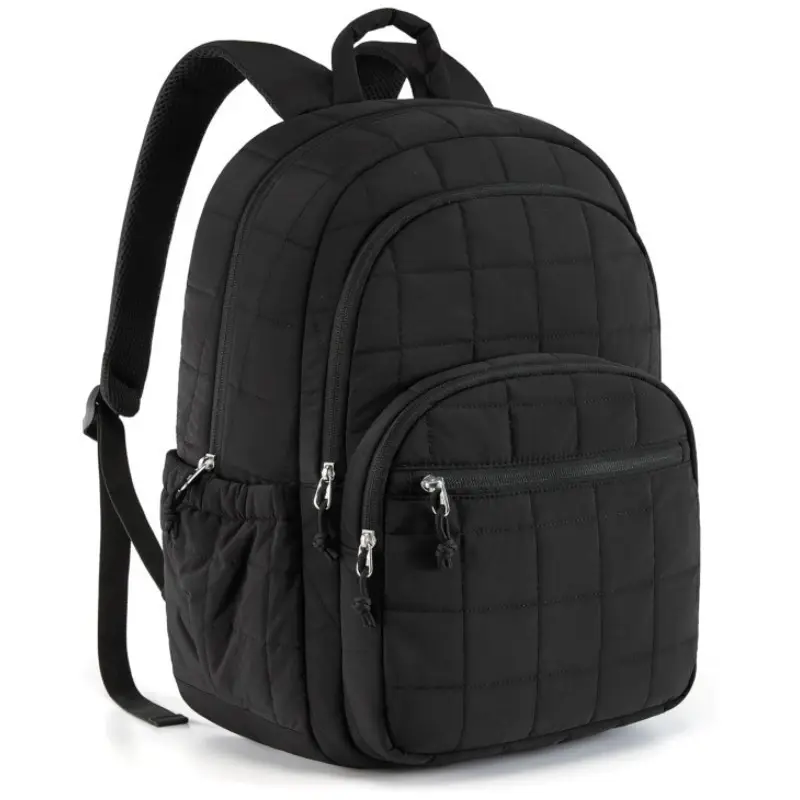 Quilted Laptop Backpack for Women,Water Resistant 15.6 Inch Laptop Bag,College School Bookbag Casual Travel Daypack