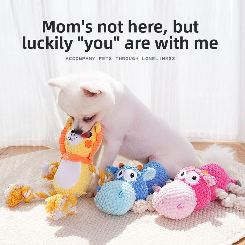 Pet Toys Squeaky Plush for Dogs & Cats, Chew-Resistant Teething, Interactive Boredom Relief