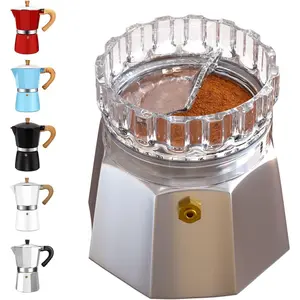 Transparent Moka Pot Dosing Funnel Mocha Dispenser Precise Volume Control Perfect Extraction Ratio for 6 Cup Aluminum Espresso Stovetop Coffeemaker L72mm