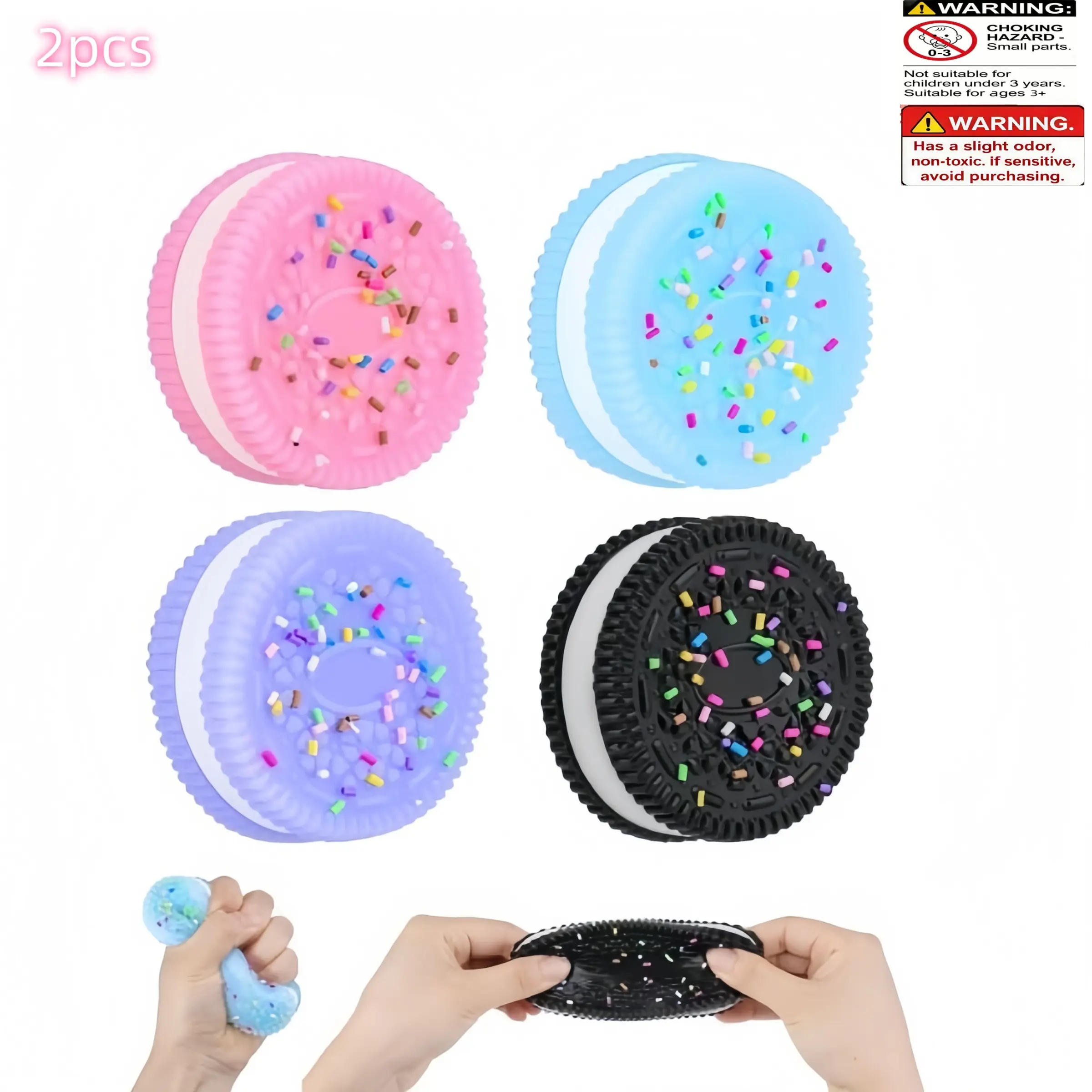 2 Pack Colorful Cookie Squishy Toys, Soft Slow Rising Stress & Anxiety Relief Squeeze Fidget Toy, Fun Play Desk Decor, Office Fidget, Goodie Bag Fillers for Kids & Adults, Bagged, Random Colors#SquishyToys #CookieSquishy #StressReliefToys #FidgetToys