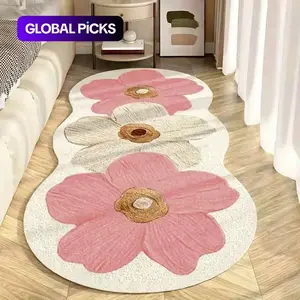 Flower Pattern Non-slip Floor Mat, Flower Pattern Rugs, Rectangular Soft Floor Carpet, Decorative Area Rug for Home Living Room Bedroom Study Room #TOP PICKS