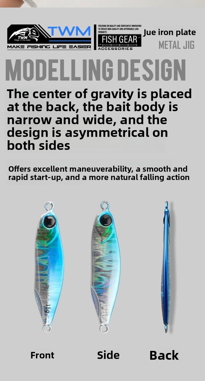 TWM Floating Lure for Fishing 10pcs Metal Jig Lure for Freshwater Saltwater Casting & Trolling Fishing Bait with Sharp Hooks