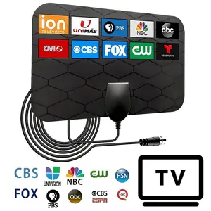 Upgraded 2026 Digital TV Antenna,Indoor Antenna for Smart TV, Long Range Reception for Local Channels ,Advance Smart IC Chip, Easy Install, Black