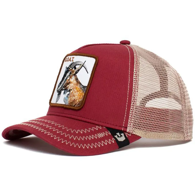 Men's Wolf Embroidery Trucker Hat - Ins Style, Breathable Mesh, Sun Protection Cap with Adjustable Fit, 1-Size Streetwear Fashion Accessory, Mens Hats