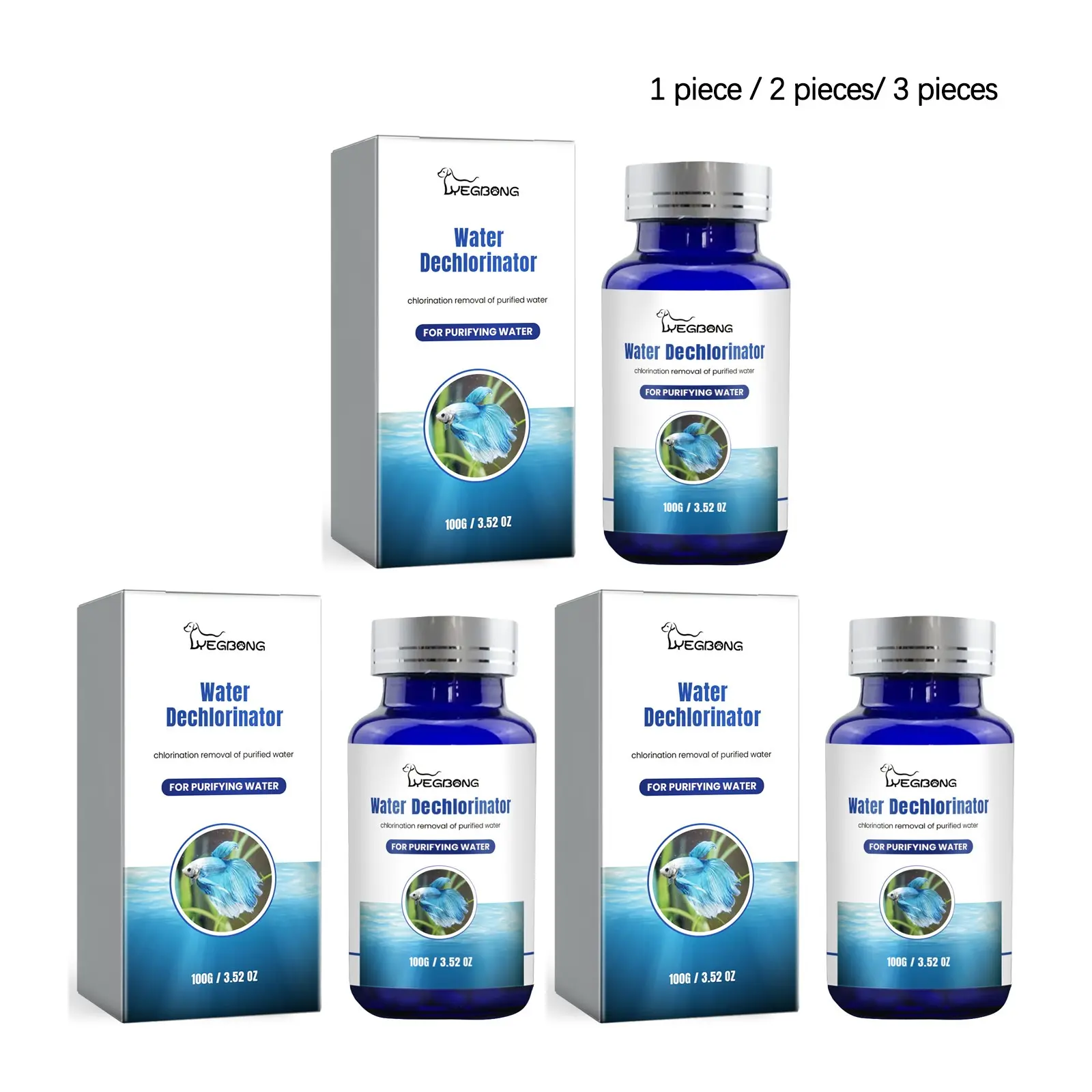 Fish Pond Dechlorination Tablets (100g/100g*2/100g*3), Water Clarification, Odor Removal, Algae Control, Fish Tank Cleaning