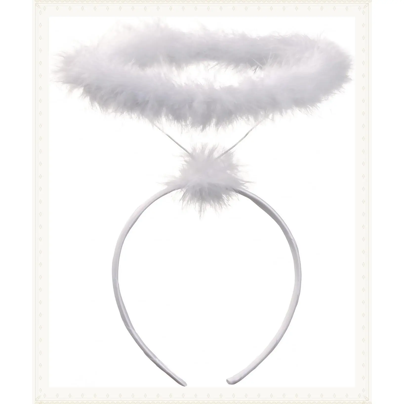 Angel Halo Headband with Feathers – Adult Costume AccessoryGift