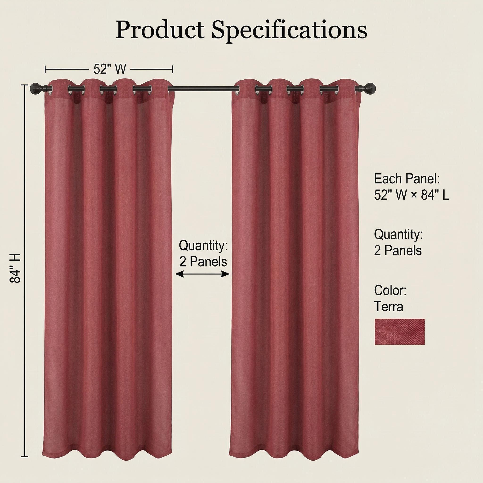 Cozy Curtain 2 Panels 52x84inch Semi-Transparent Curtains. The fabric is made of cationic two-color yarns, interwoven with silver threads. The design features looping patterns. Installation is simple, and they are stylish and high-end. L18